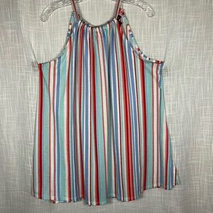 Lane Bryant Top Size 18/20 Red and Blue Striped